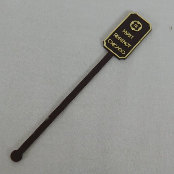 5 Hyatt Regency Chicago Swizzle Stick Drink Stirrer Spir-It USA Brown Plastic - Picture 3 of 12
